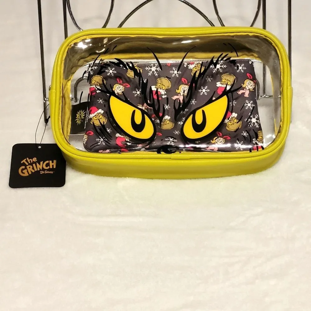 Bioworld Dr Seuss Grinch Travel Cosmetic Bags Set of 2 New with Tags